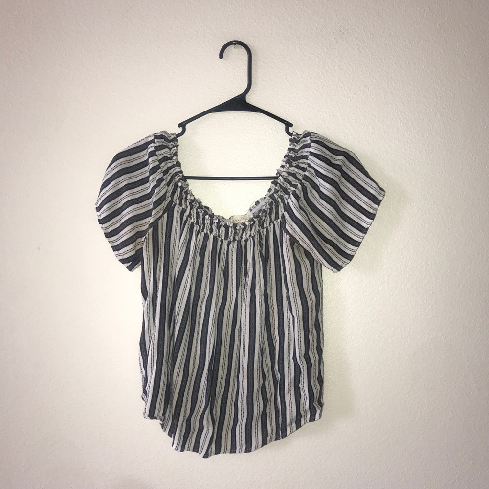 Off the shoulder stripped top